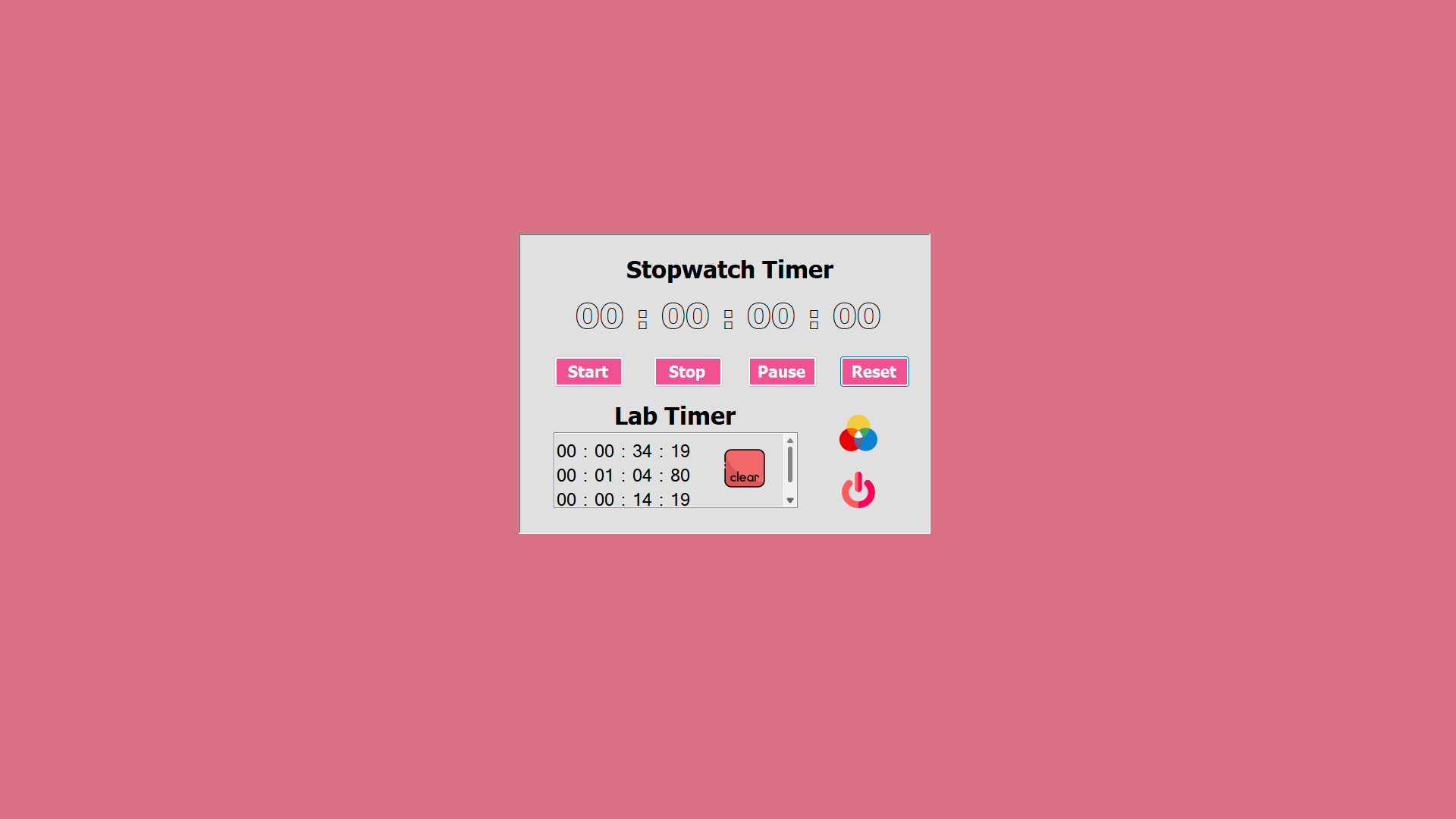 Stopwatch Pink Theme